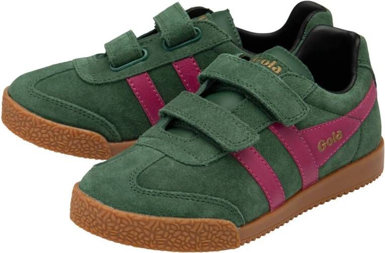 Gola Harrier Strap suède sneakers groen roze