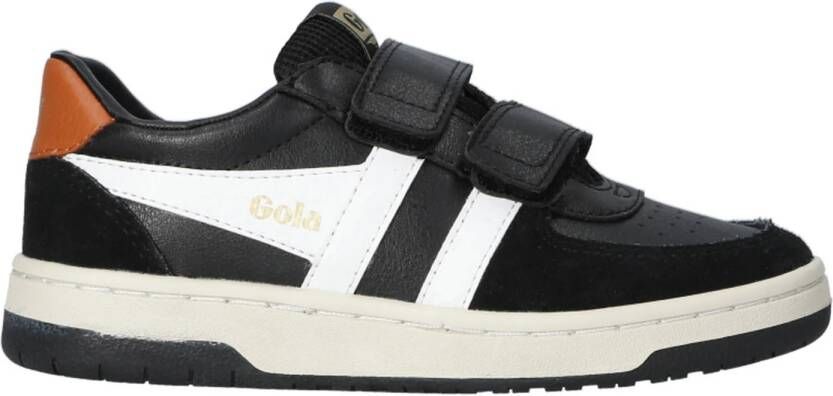 Gola Hawk Strap leren sneakers zwart wit oranje