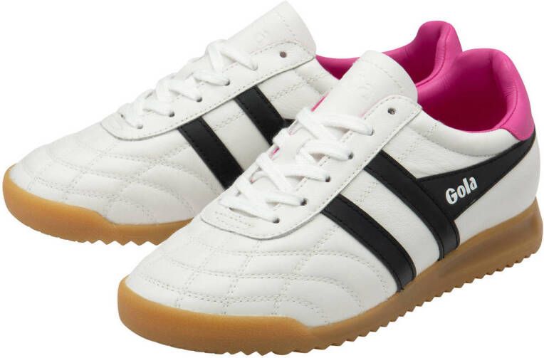 Gola Stadium leren sneakers wit blauw roze