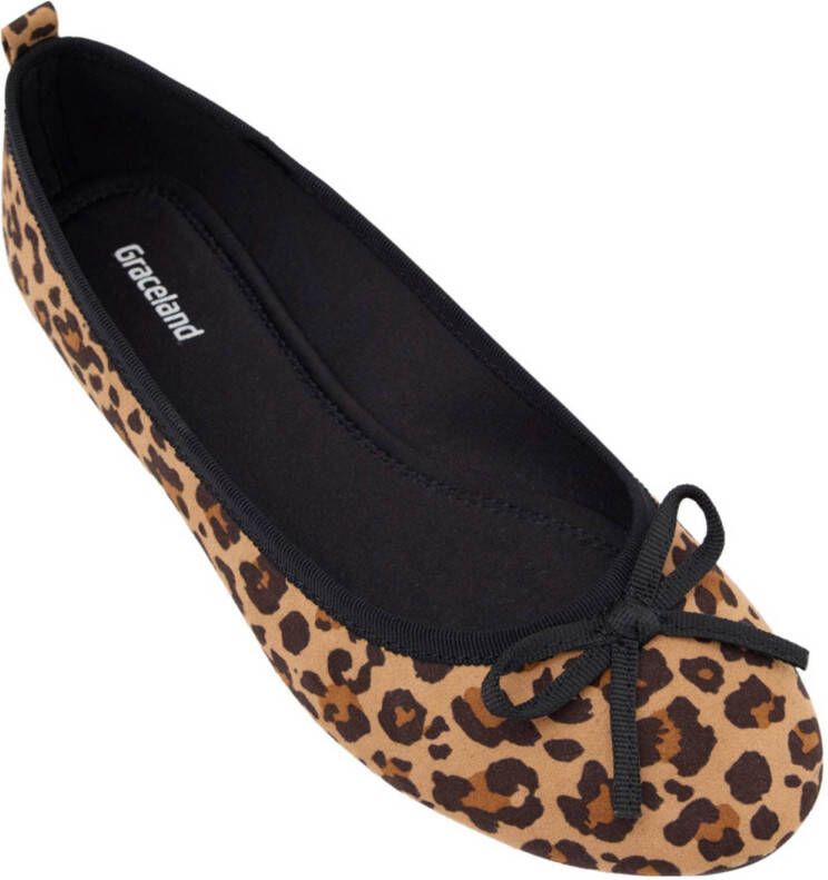 Graceland ballerina's met panterprint bruin