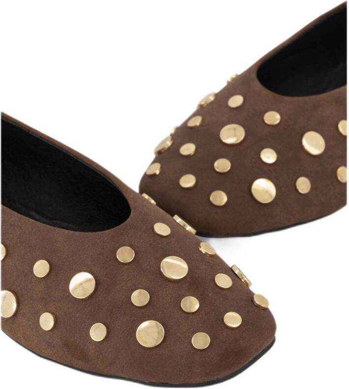 Graceland ballerina's met studs bruin