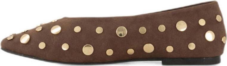 Graceland ballerina's met studs bruin
