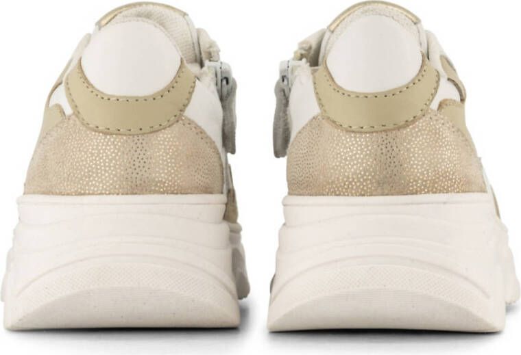 Graceland chunky leren sneakers beige wit