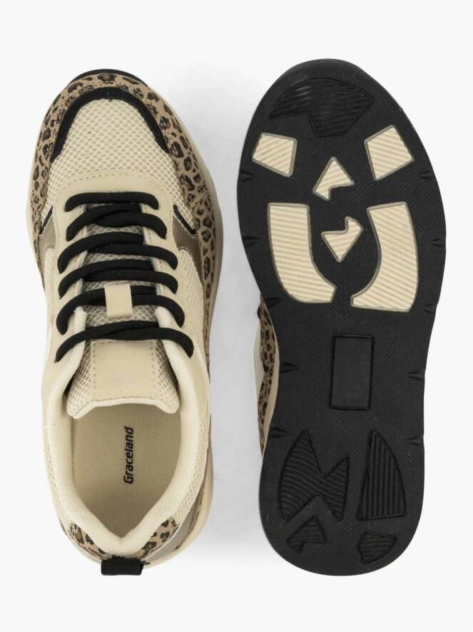 Graceland chunky sneakers beige panter