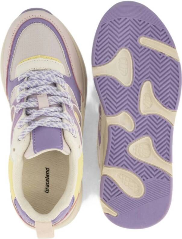 Graceland chunky sneakers paars beige