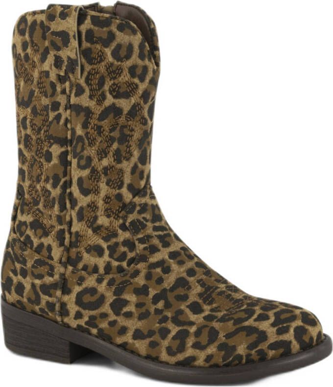 Graceland cowboylaarzen met panterprint beige zwart