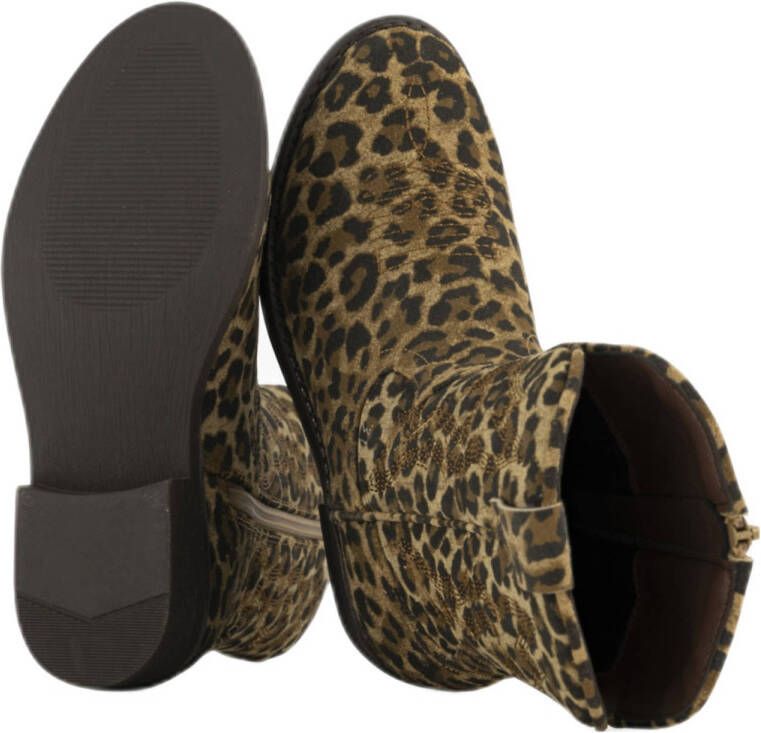 Graceland cowboylaarzen met panterprint beige zwart