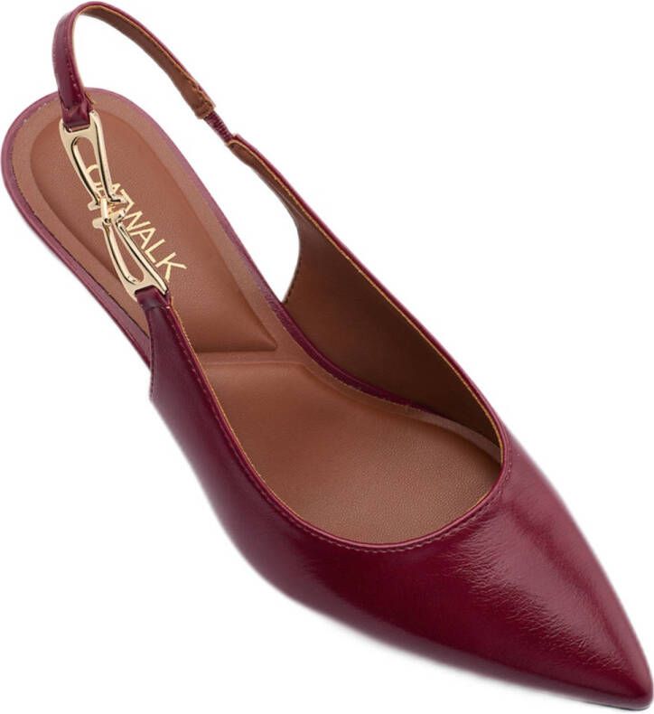Graceland lak slingback pumps donkerrood