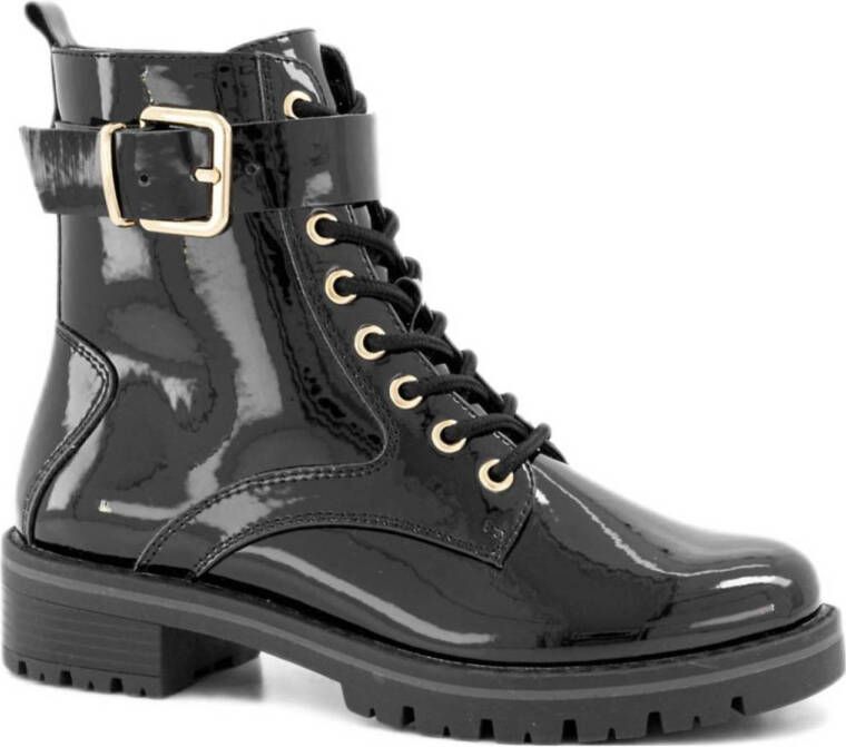 Graceland lak veterboots zwart