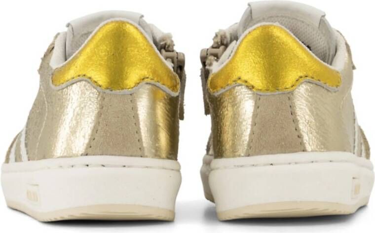 Graceland leren sneakers beige goud