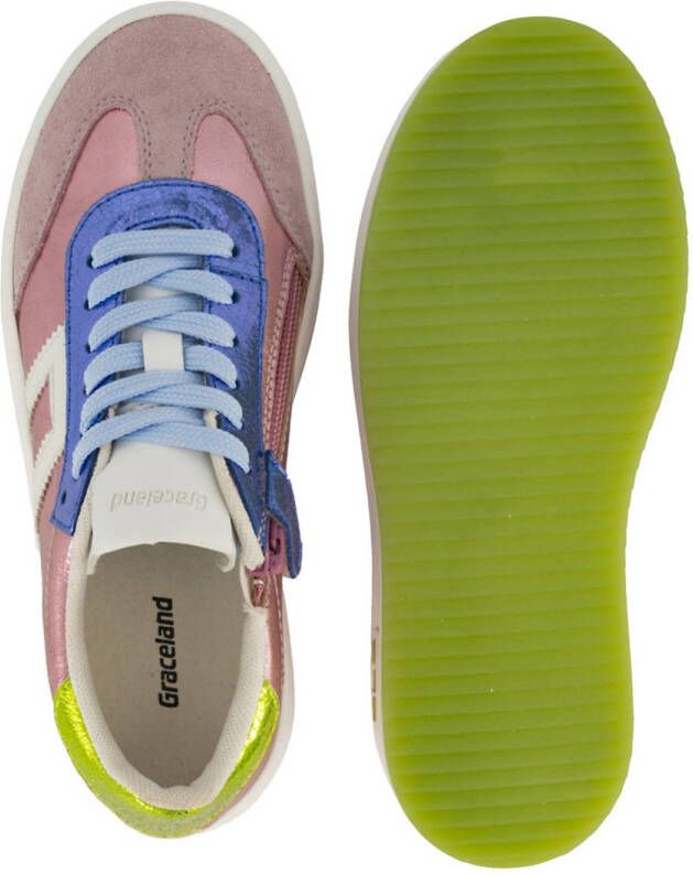 Graceland leren sneakers roze