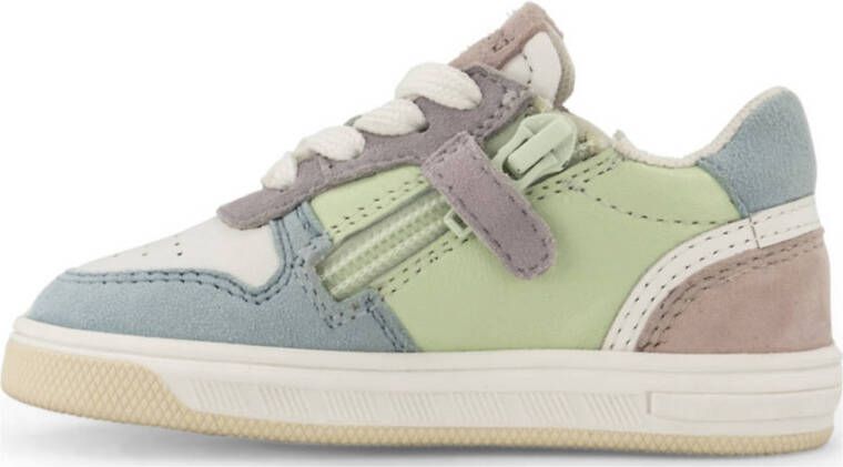 Graceland leren sneakers roze groen blauw