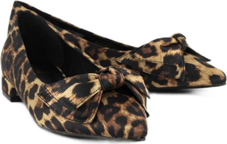 Graceland loafers met panterprint beige zwart