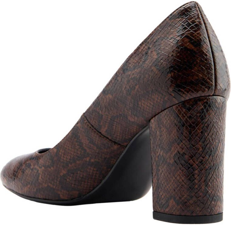 Graceland pumps met slangenprint bruin
