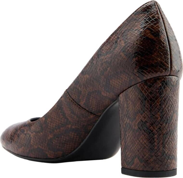 Graceland pumps met slangenprint bruin