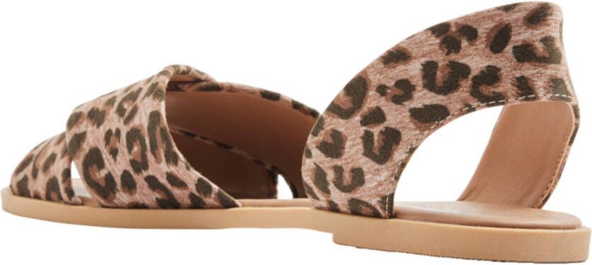 Graceland sandalen met panterprint beige bruin