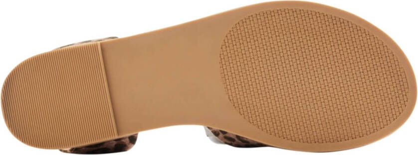 Graceland sandalen met panterprint beige bruin