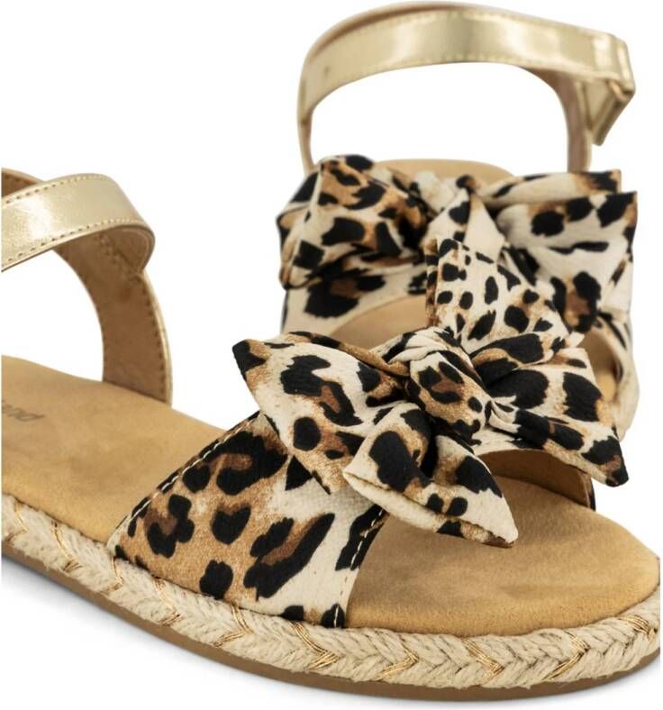 Graceland sandalen met panterprint goud beige zwart