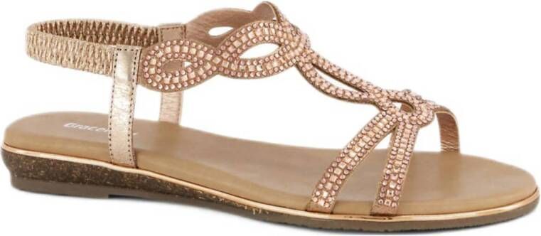 Graceland sandalen met strass roze