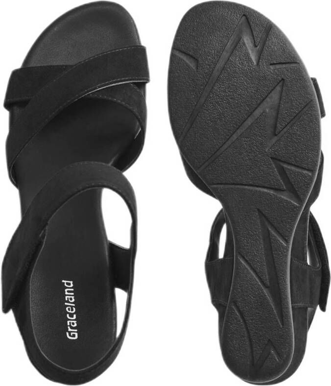 Graceland sandalen zwart