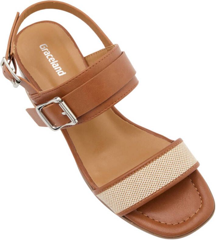 Graceland sandalettes cognac