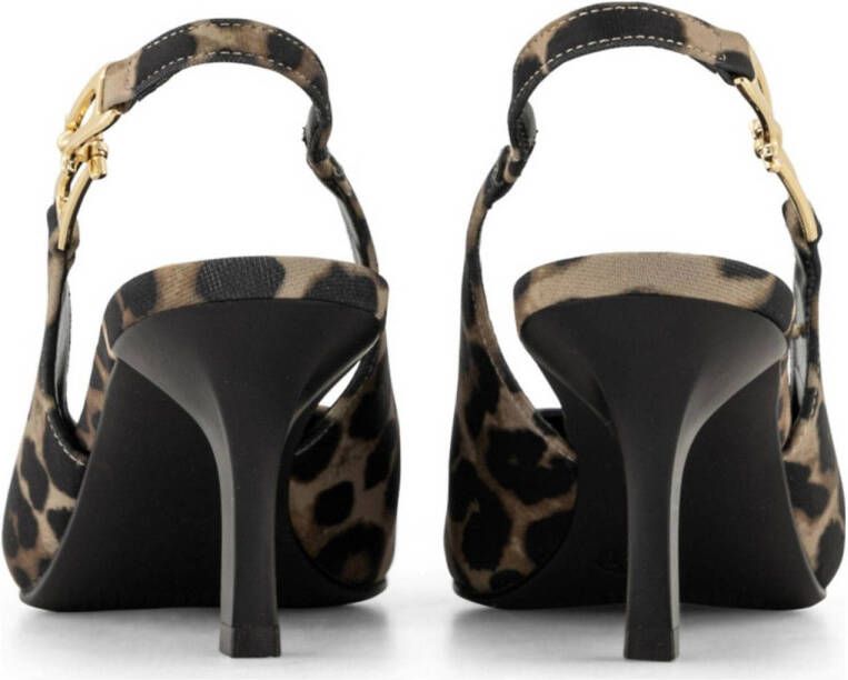 Graceland slingback pumps met panterprint bruin zwart