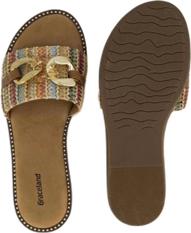 Graceland slippers bruin