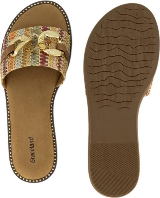 Graceland slippers cognac