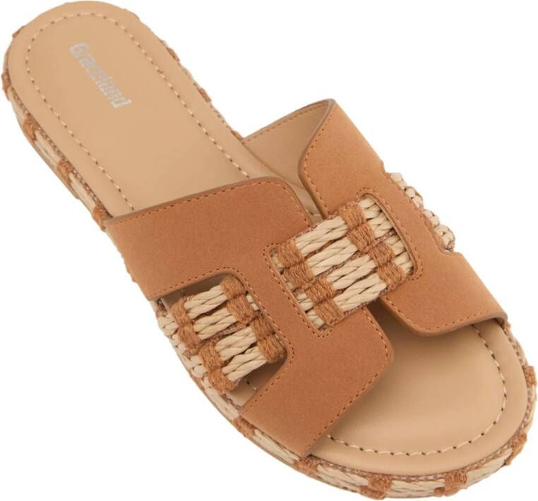 Graceland slippers cognac