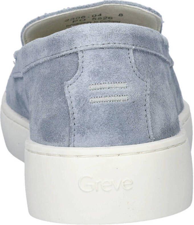 Greve suède loafers lichtblauw