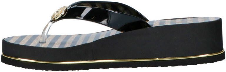 GUESS Enzy teenslippers goud zwart