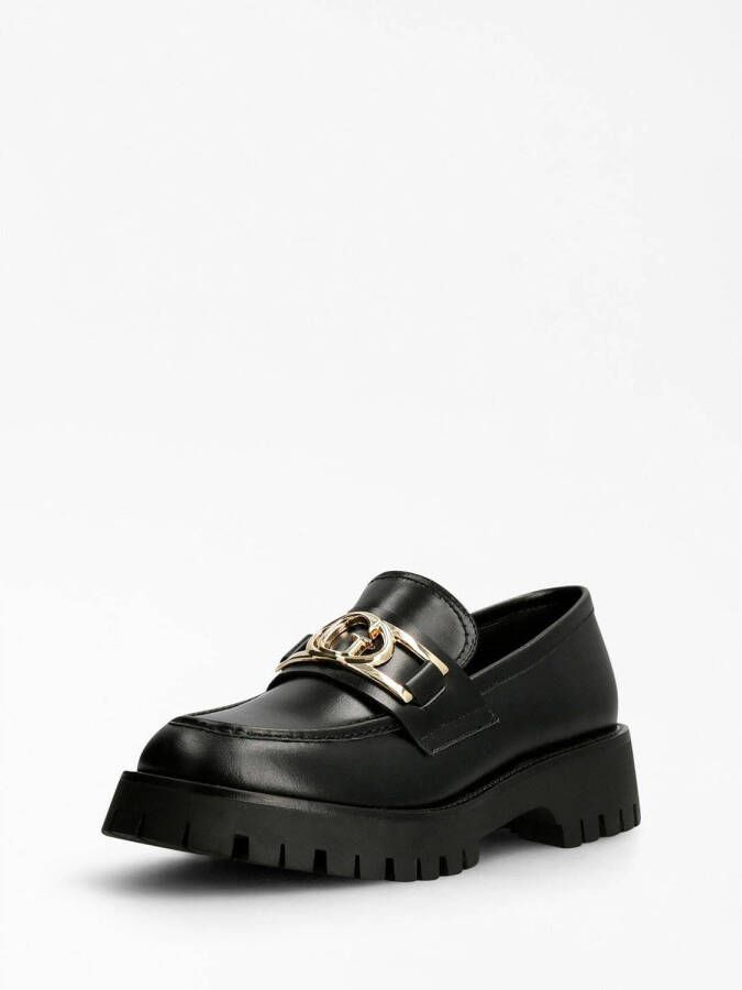 GUESS Ilary chunky leren loafers zwart