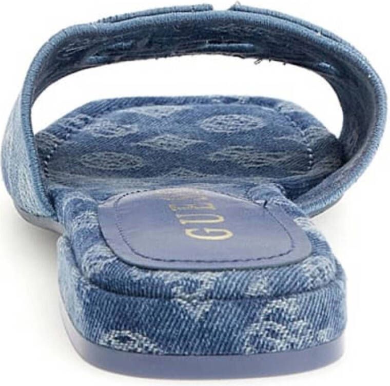 GUESS Tarishae denim slippers blauw