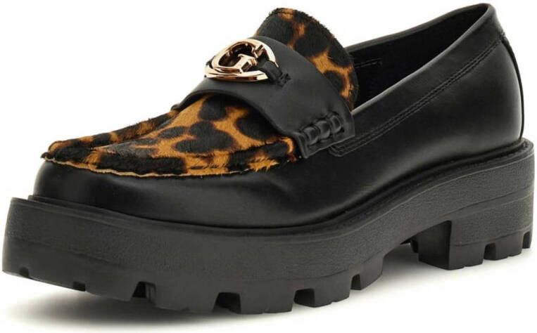 GUESS Yanika2 chunky loafers zwart panter