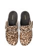 Haboob Amelie suède clogs met panterprint beige bruin - Thumbnail 8