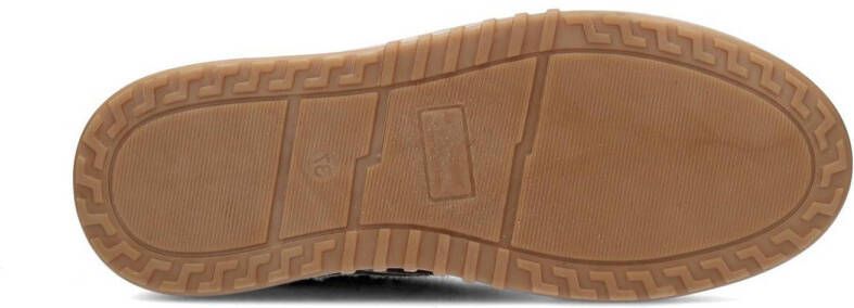 Haboob Aurelie leren sneakers met panterptint bruin