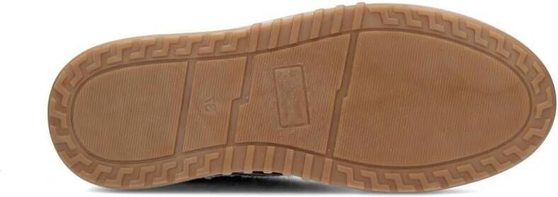 Haboob Aurelie leren sneakers met panterptint bruin