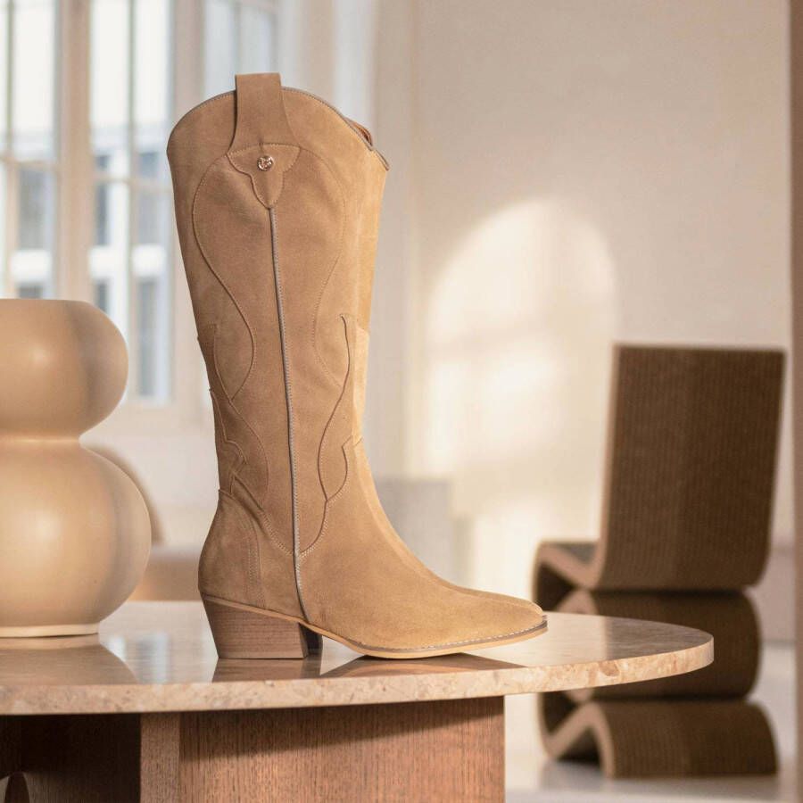 Haboob Byblos suède cowboylaarzen beige