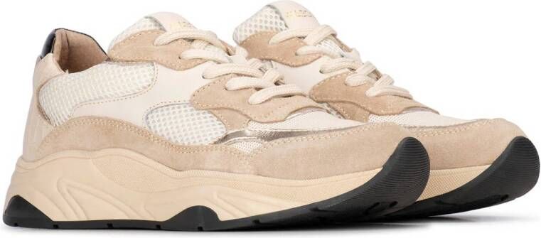 Haboob chunky leren sneakers beige