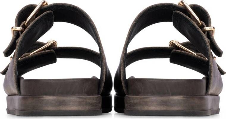 Haboob leren slippers donkerbruin
