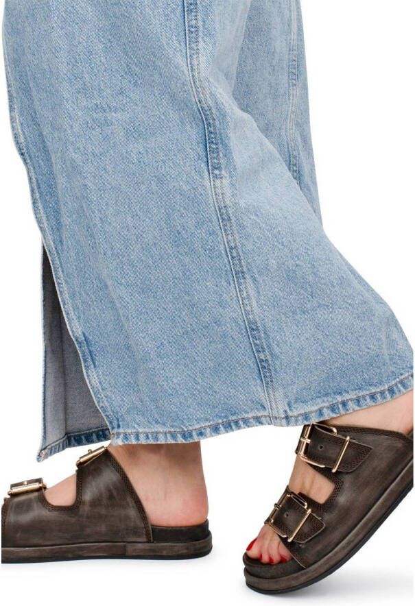 Haboob leren slippers donkerbruin