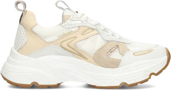 Haboob leren sneakers wit beige