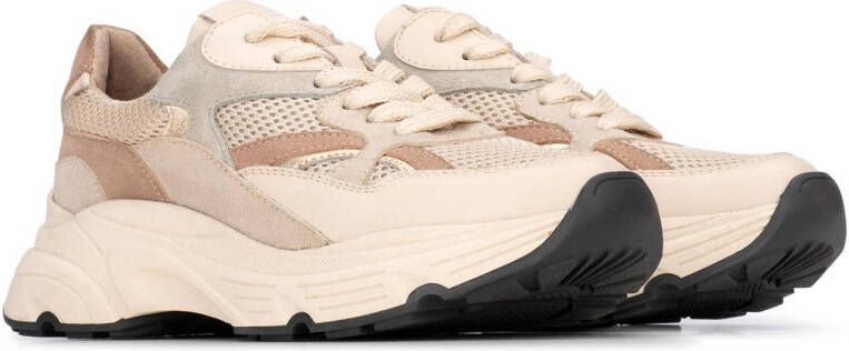 Haboob Loulou chunky leren sneakers beige