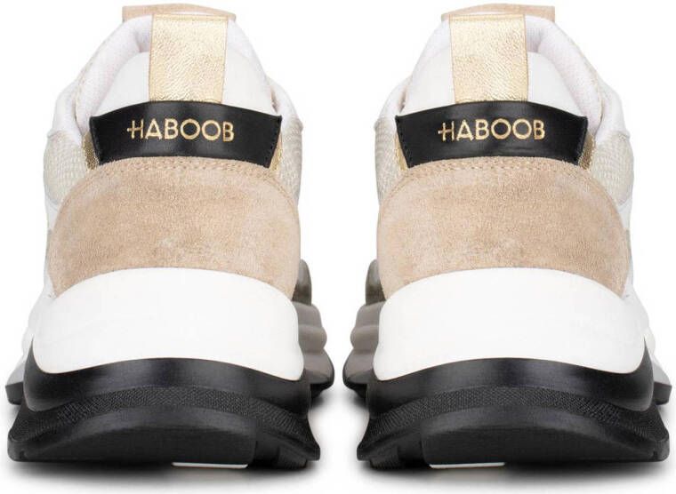 Haboob Morea chunky leren sneakers wit beige