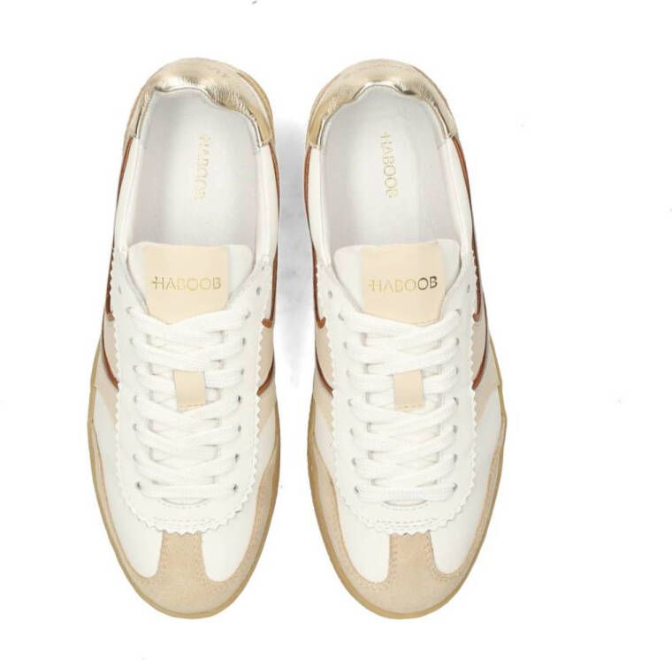 Haboob Polaro leren sneakers wit beige