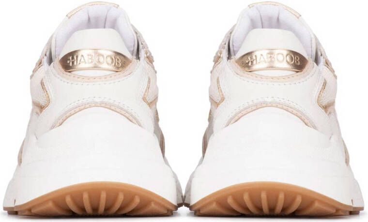 Haboob Tiki chunky leren sneakers wit goud