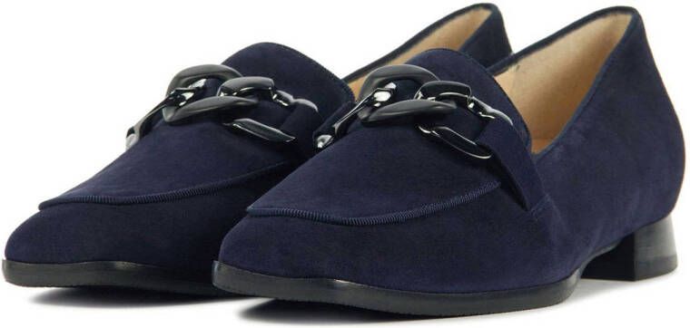 Hassia 300846 suède loafers met ketting donkerblauw