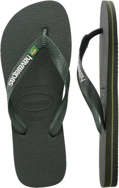 Havaianas Brasil Logo teenslippers olijfgroen