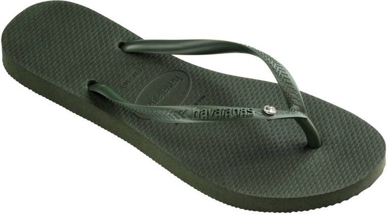 Havaianas Slim Crystal Sw II teenslippers olijfgroen