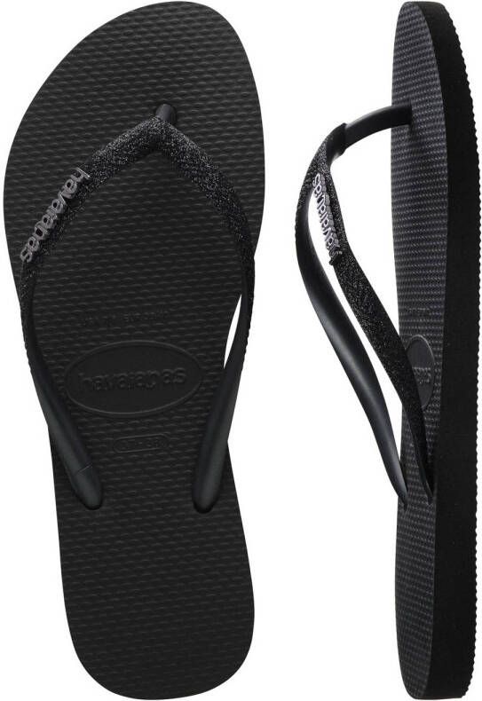 Havaianas Slim Glitter II teenslippers zwart